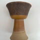 Vintage Scandinavian stoneware chalice cup, Höganäs style, 1960s.