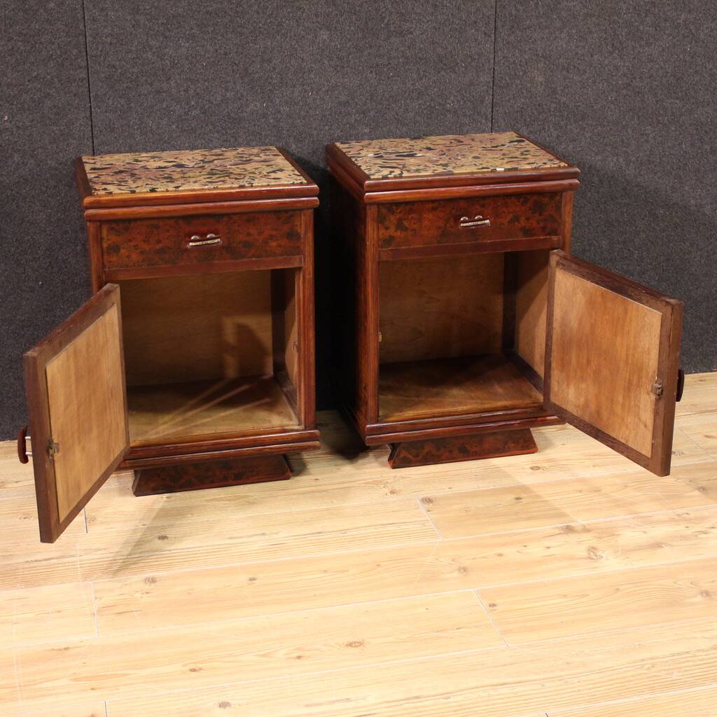 Pair of Italian Marble Top Nightstands from the 20th Century