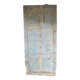 Blue patinated indian door with carved frame