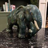 Large flamed ceramic elephant 1960