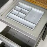 1950s industrial desk in metal and wood Remington Rand Fran