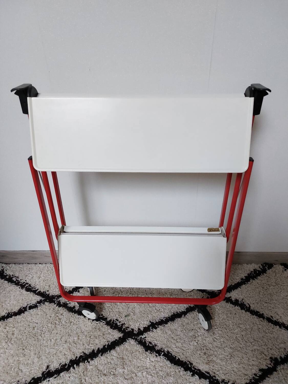 Desserte métal frz par lucien lepoix 1983 pop art vintage roulante pliable