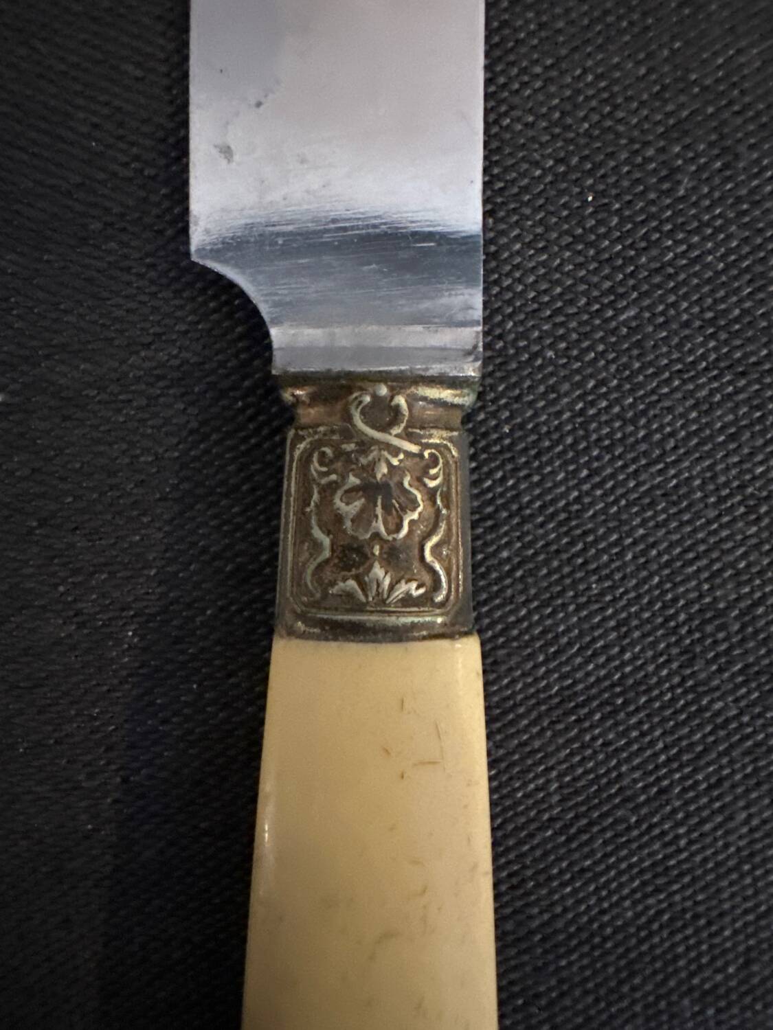 Service box of 11 knives with ivory handles and cast steel