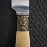 Service box of 11 knives with ivory handles and cast steel
