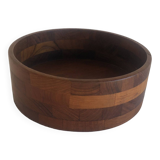 Scandinavian vintage two-tone teak salad bowl