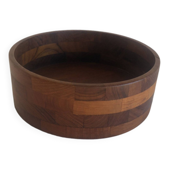 Scandinavian vintage two-tone teak salad bowl