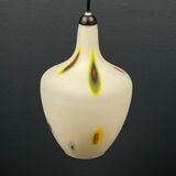 Multicoloured opaline glass pendant light from Murano by Stilnovo, Italy, 1950s.