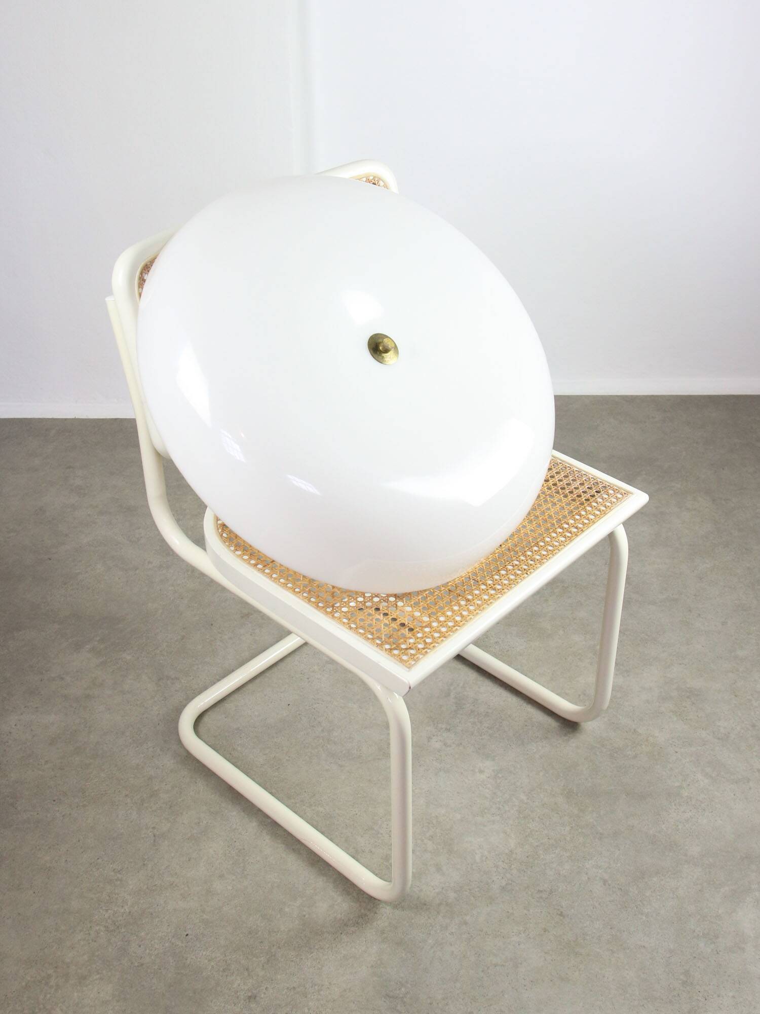 Space Age Italian Plexiglass and Brass Chandelier, 1970s