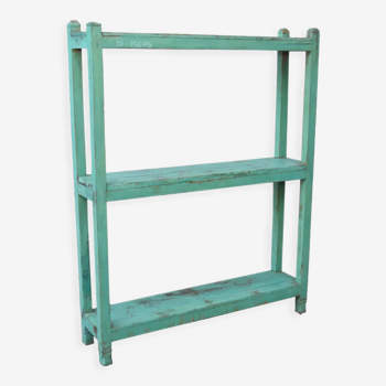 Green lacquered teak shelf