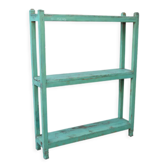 Green lacquered teak shelf