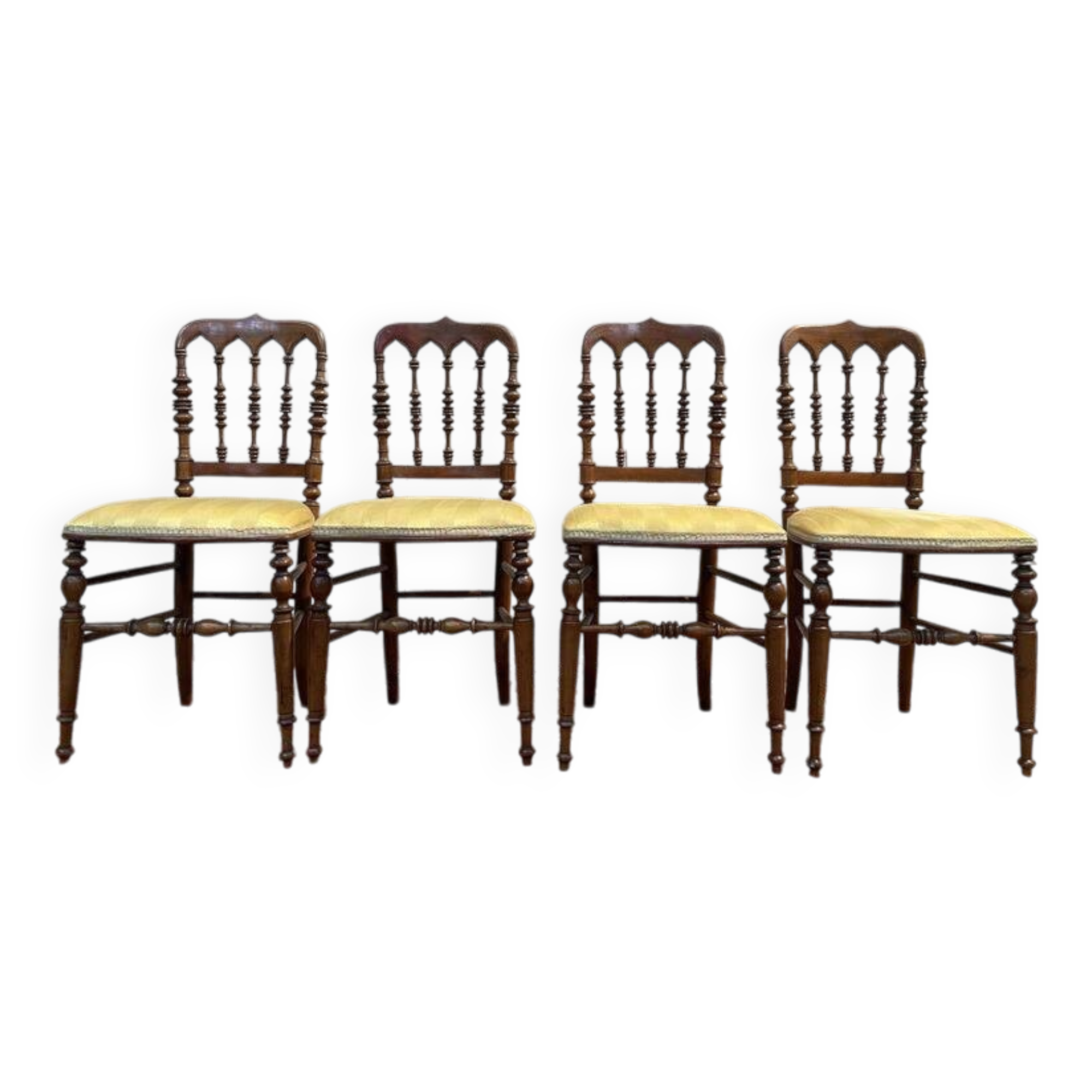 Set of 4 Napoleon III "Cathedral" chairs