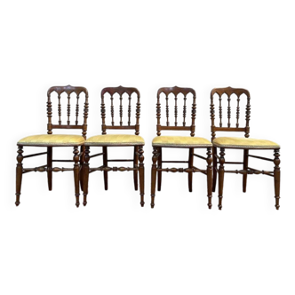 Suite de 4 chaises Napoléon III "Cathédrale"