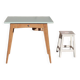 Vintage desk table with compass legs