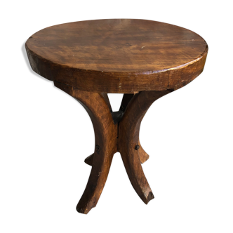 Milking Stool Curved Feet Wood Massif Vintage