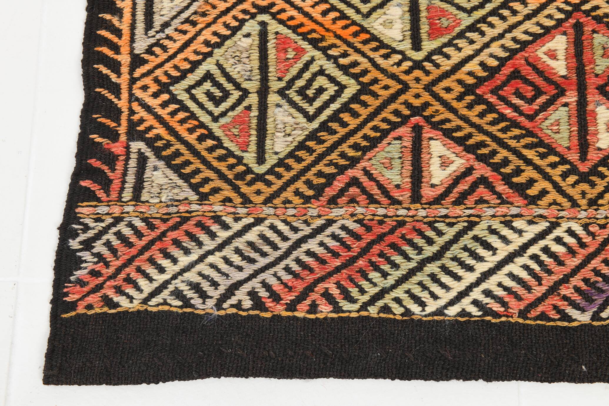 5x7 Yellow & Pink Turkish Kilim Rug, 158x218Cm