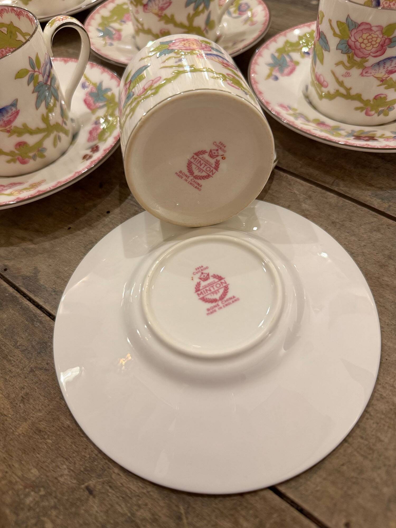 6 tasses à café en porcelaine de Minton
