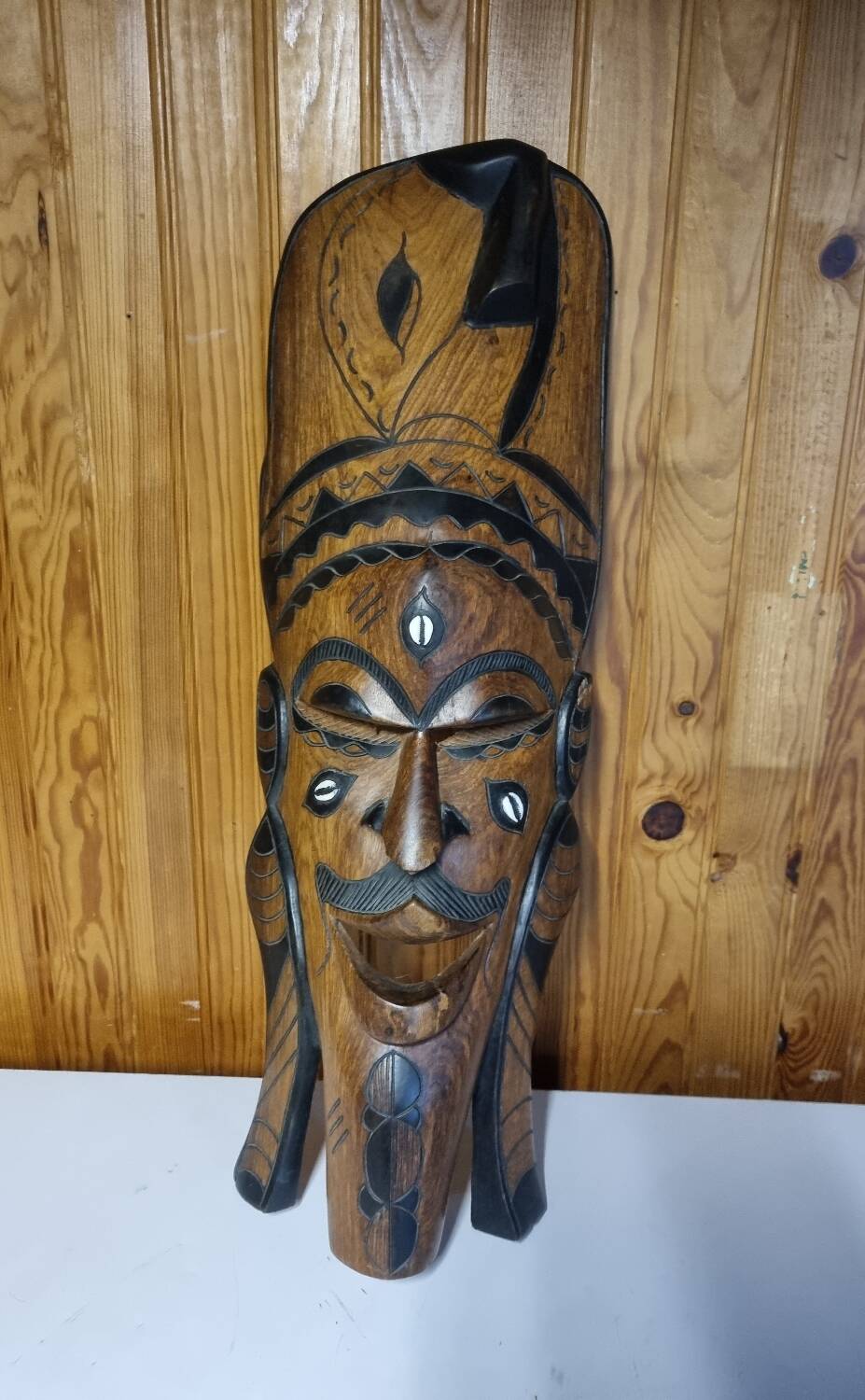 Wall decoration or to place large African mask in carved wood