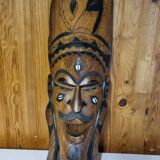 Décoration murale ou à poser grand masque africain en bois sculptés