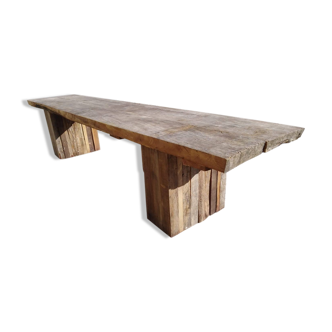primitive solid wooden table