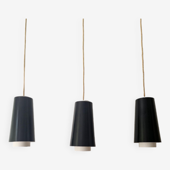 3 suspensions scandinaves metal lyfa, 1960s