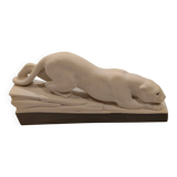 snow leopard ceramic art deco twisted gray highlight