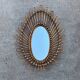 Almond rattan mirror from the 1960s
