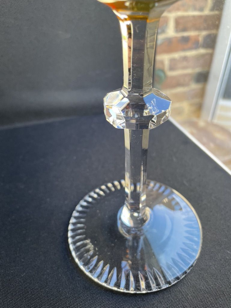 Josephinenhütte - red wine glasses (5) - Art Nouveau - Cut and engraved Crystal Roemer