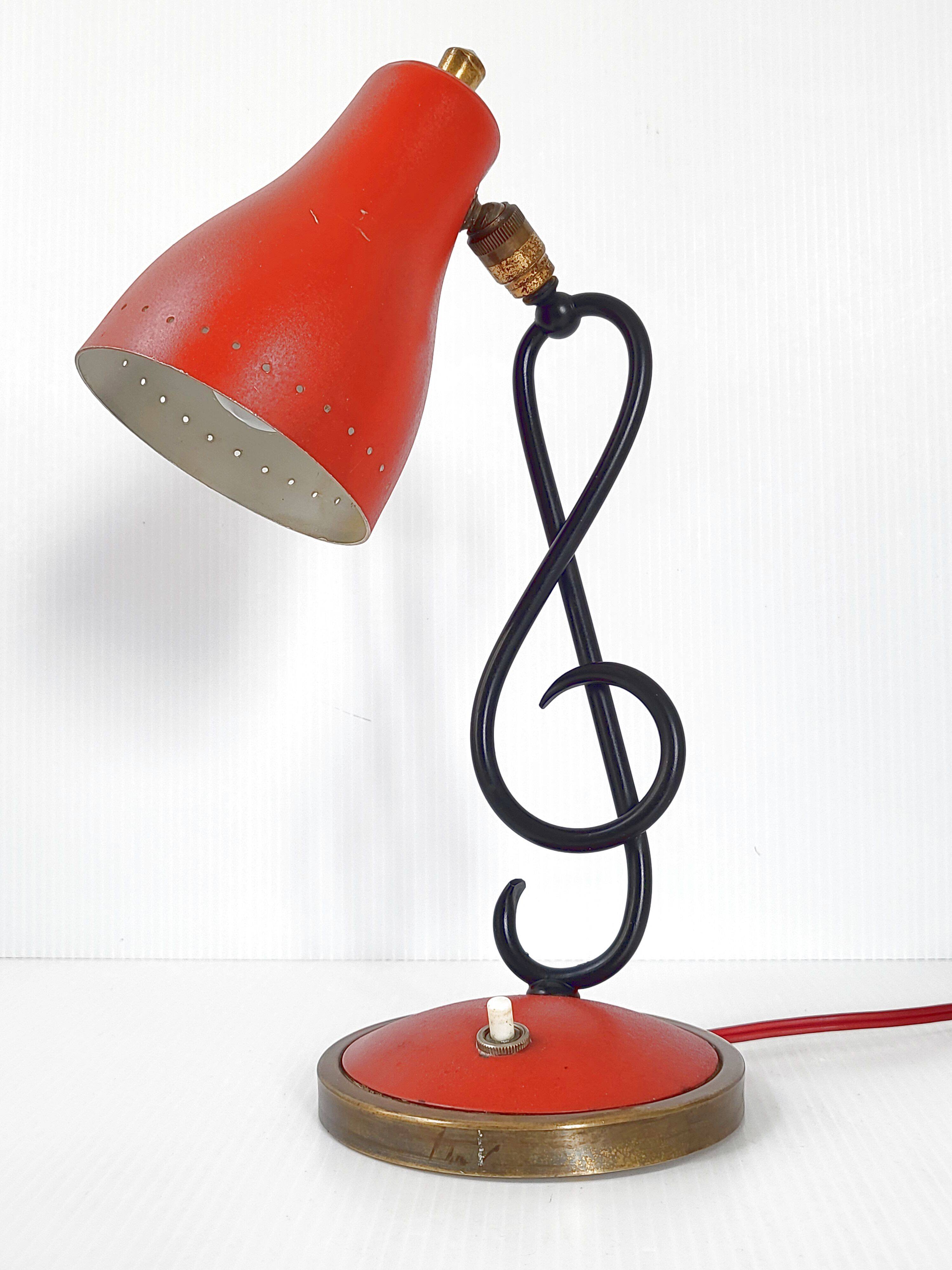Lampe clé de sol vintage 1950
