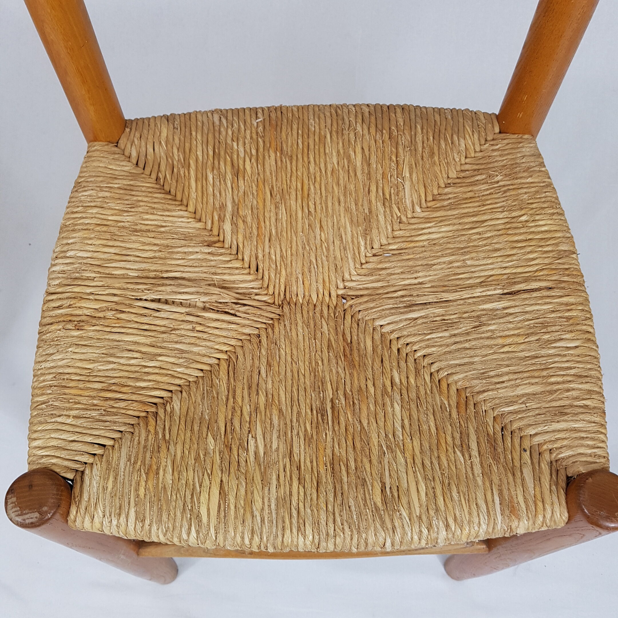 Chaises paillées rustiques années 70