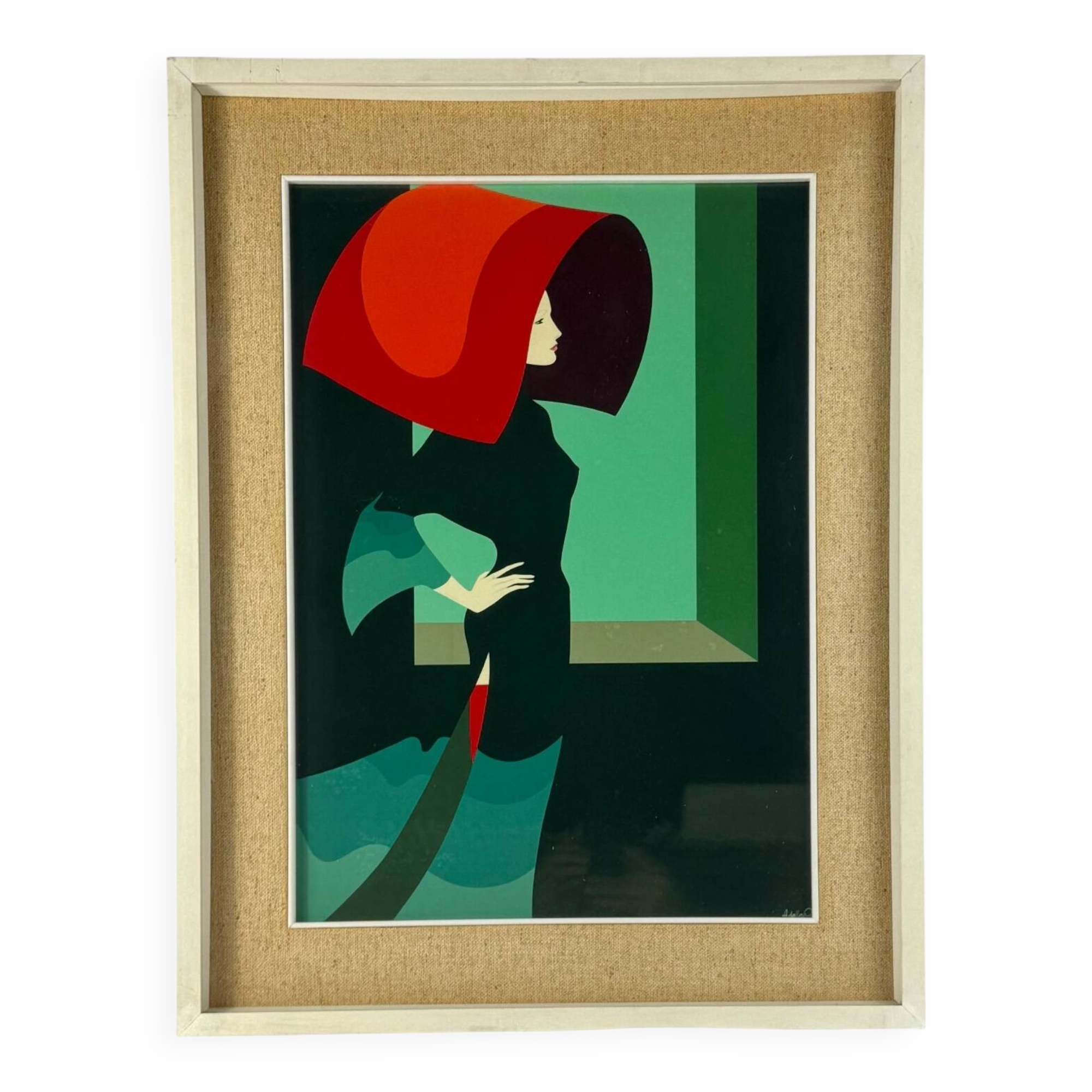 Amleto Dalla Costa, original serigraph framed, Milan Italy 1980s