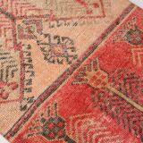 Pale Red & Peach Vintage Runner Rug, 80x301Cm