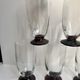 Set of 6 champagne flutes with purple feet Art Deco 30s