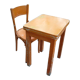 Table with extensions in wood and aluminum, ROC + 1 chair from the 50s