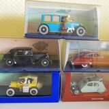 Lot of 5 Tintin collection cars, 1/43rd, original cases