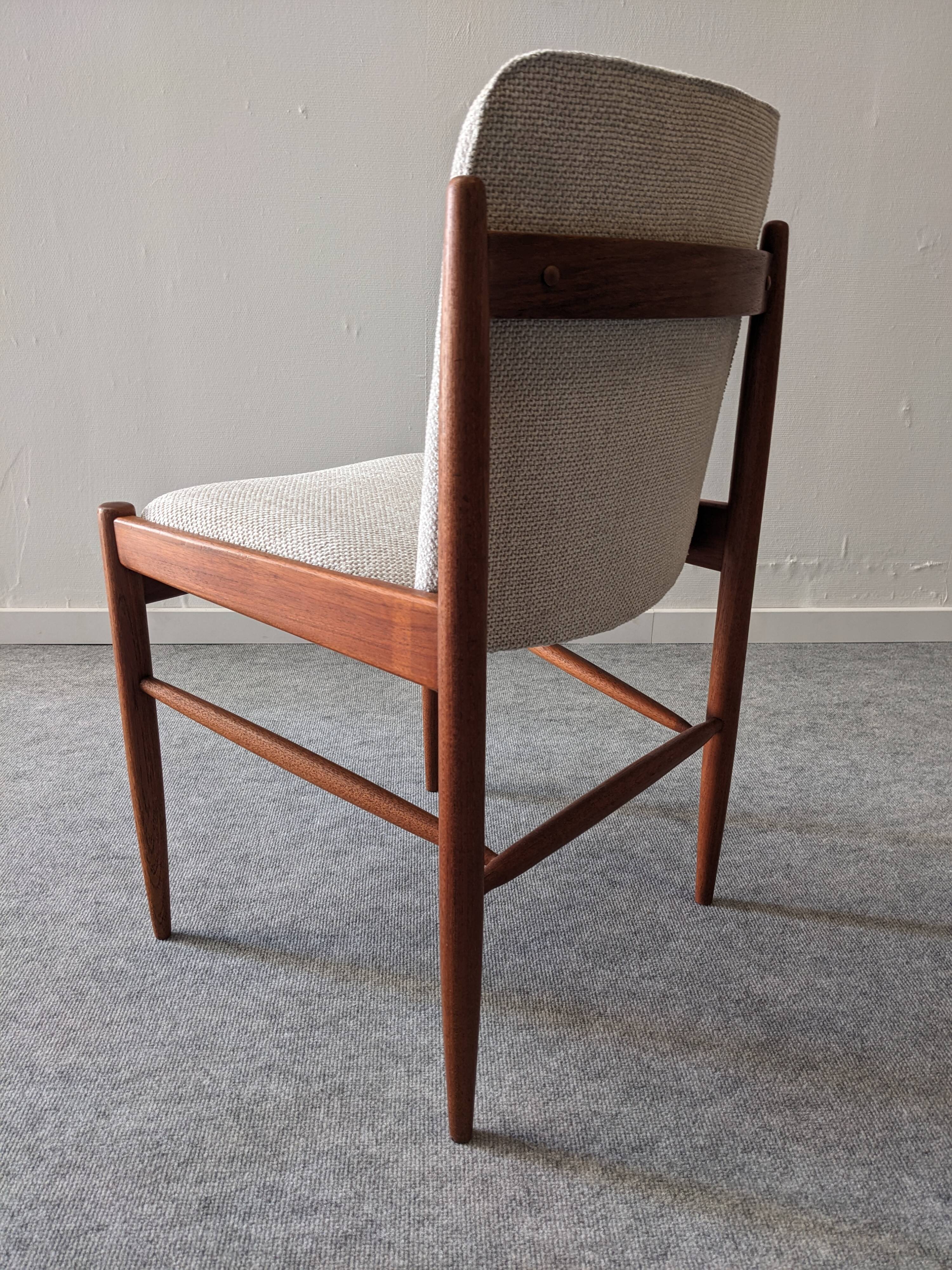 Set of 4 Scandinavian teak chairs, Denmark circa 1960.