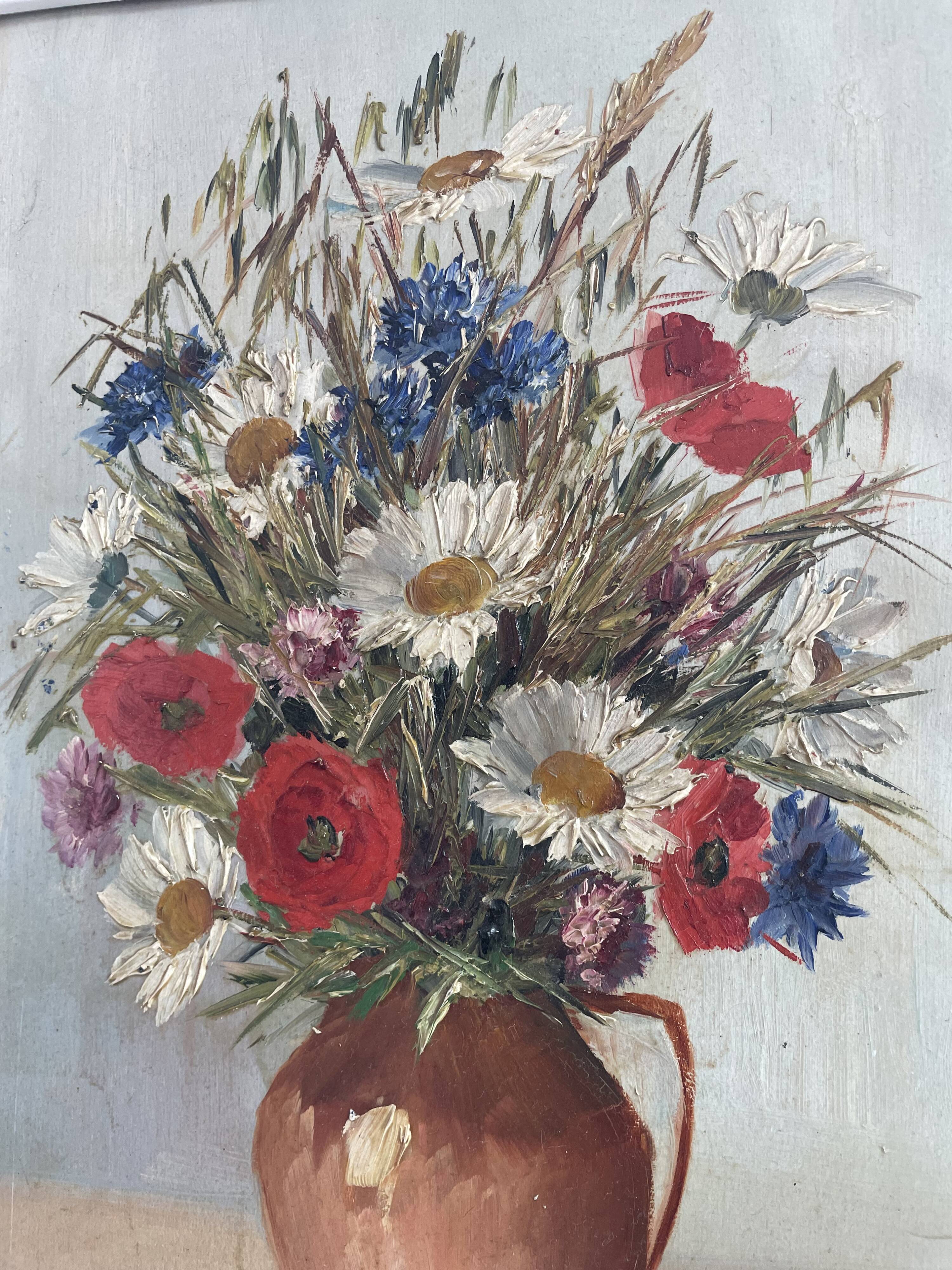 Oil painting - Still life with bouquet - signed