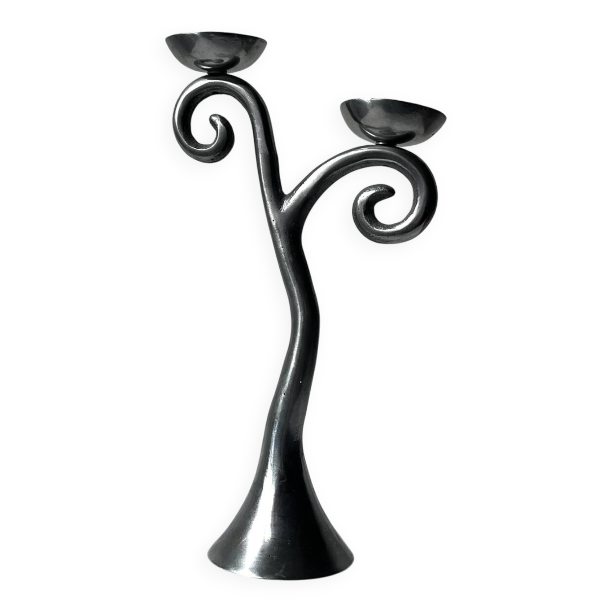 Aluminium candlestick / candelabrum, spiral design