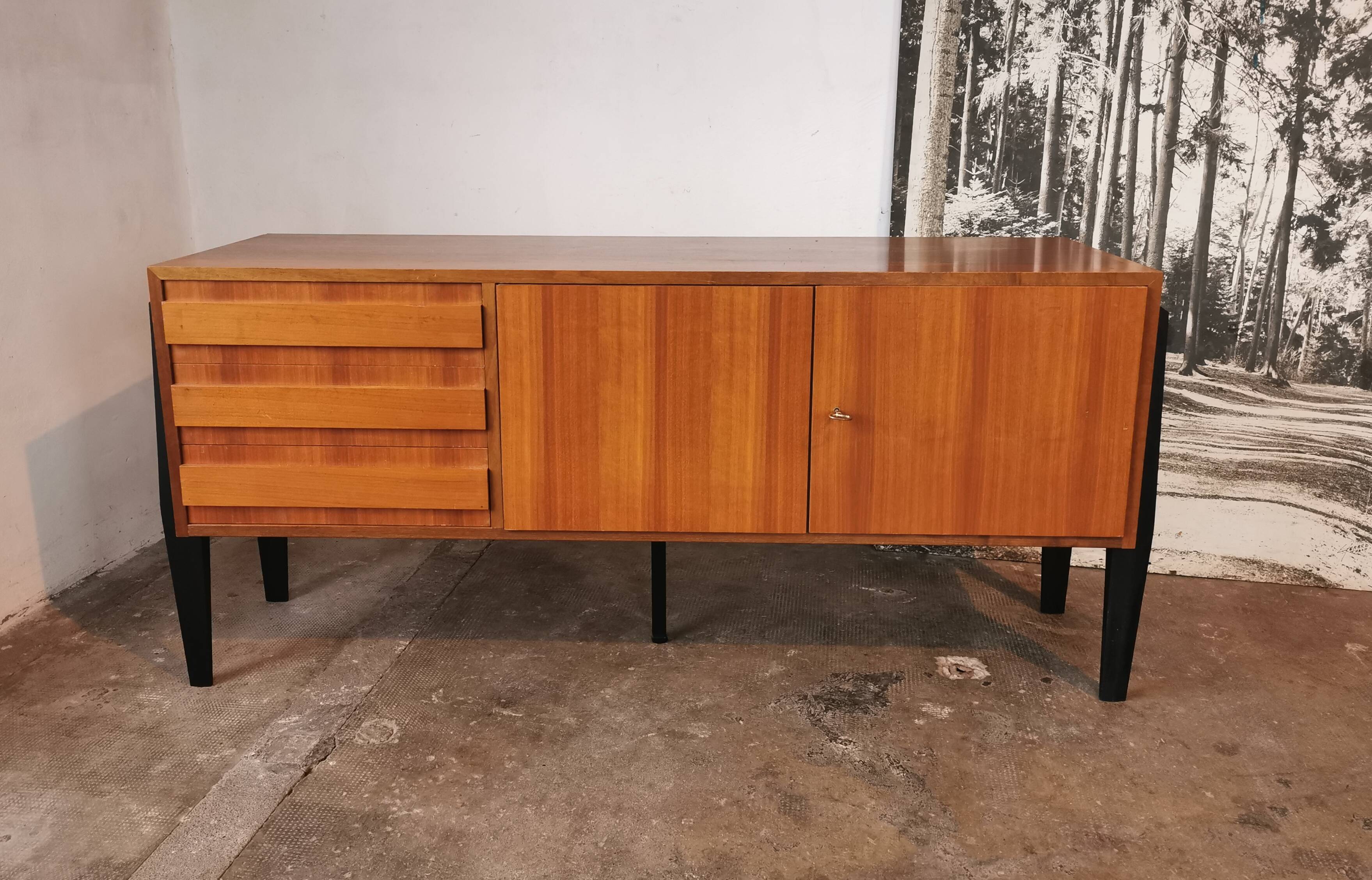 Vintage sideboard, walnut veneer