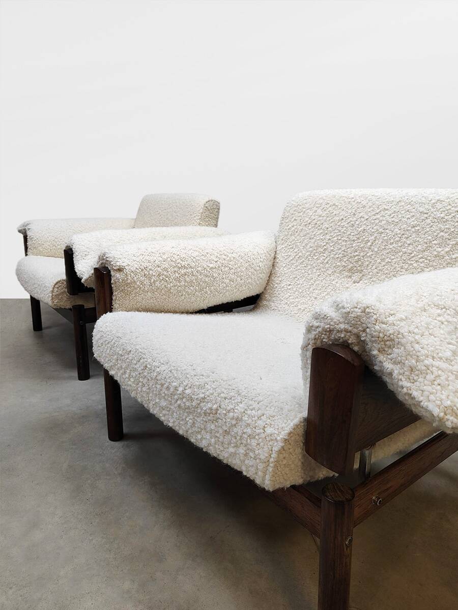 Vintage rare Brazilian lounge chairs Percival Lafer 1960s