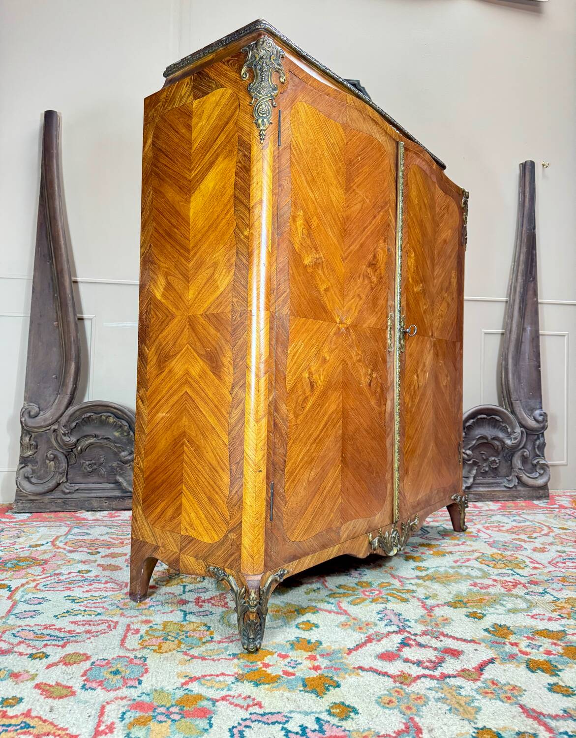 Maison Jansen, Louis XV Style Marquetry Bookcase Stamped XI