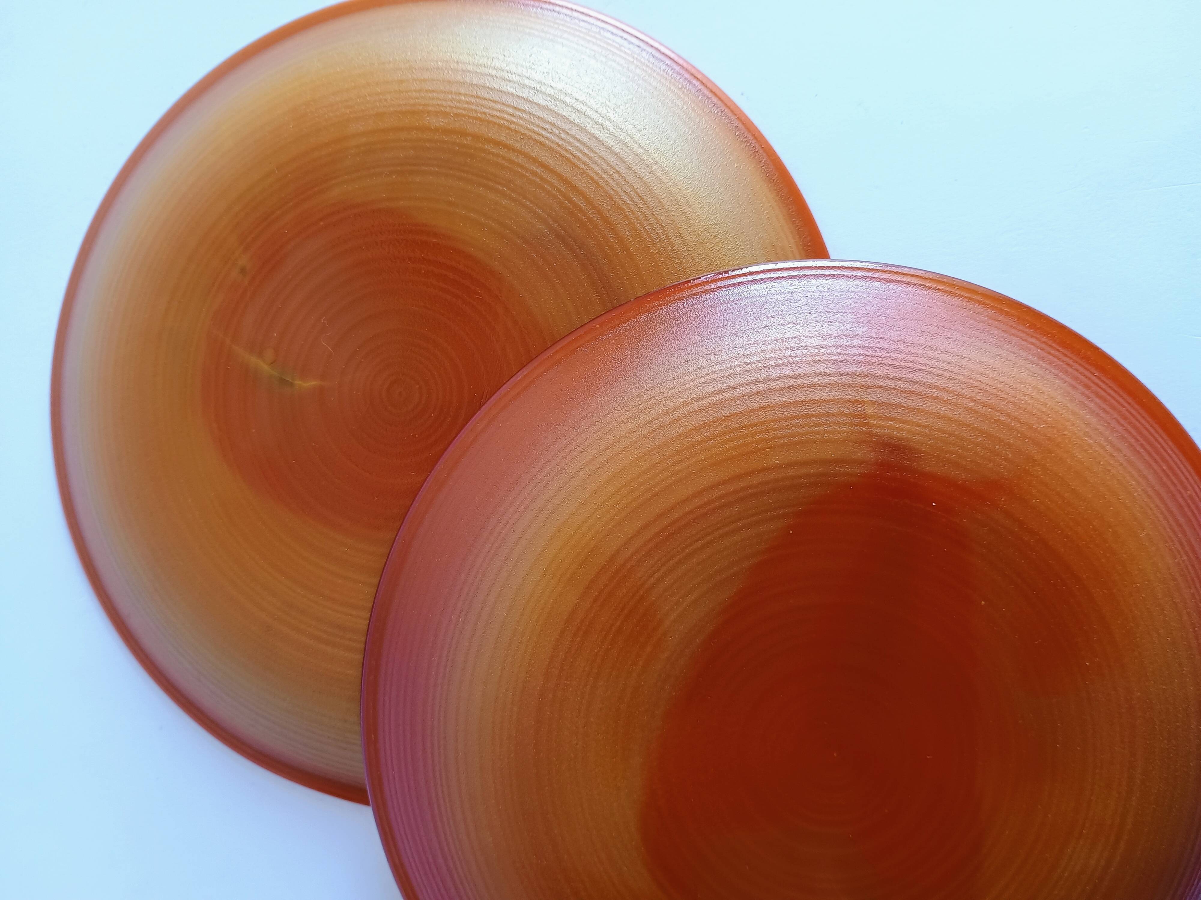 Lot de 2 assiettes à dessert marron opaline