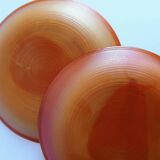 Set of 2 opaline brown dessert plates
