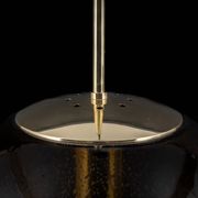 Large smoked glass ball pendant by Limburg with brass, Germany, 1970s.