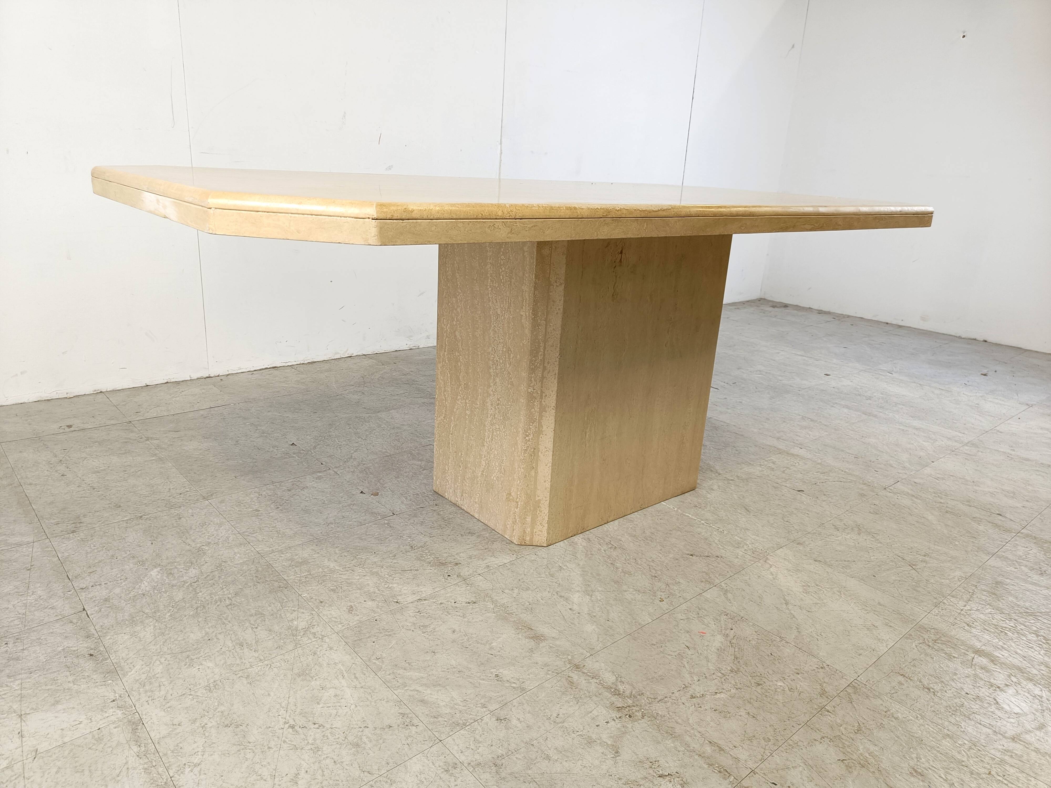 Vintage travertine dining table, 1970s