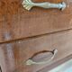 Vintage six-drawer oak chest of drawers with glass top, 1960