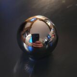 4 chrome-plated brass ball buttons 35mm