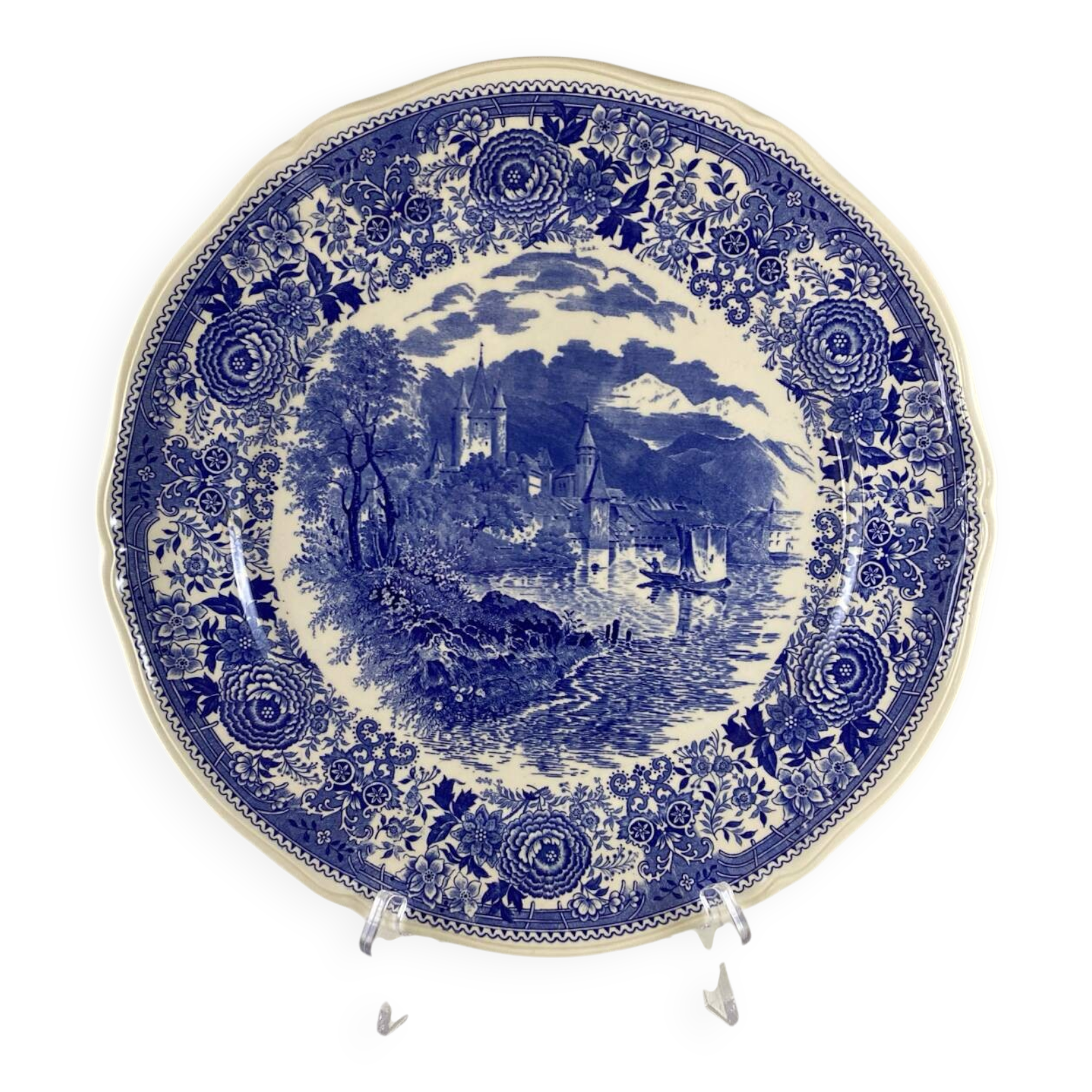 Large Round Dish Villeroy and Boch Burgenland blue