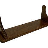 Vintage book shelf wall rack 1970s in dark oak - minimalist design