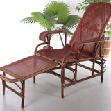 Vintage Rattan and bamboo Lounge chair, 1960s