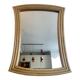 Miroir vintage évasé, rotin, France 1970